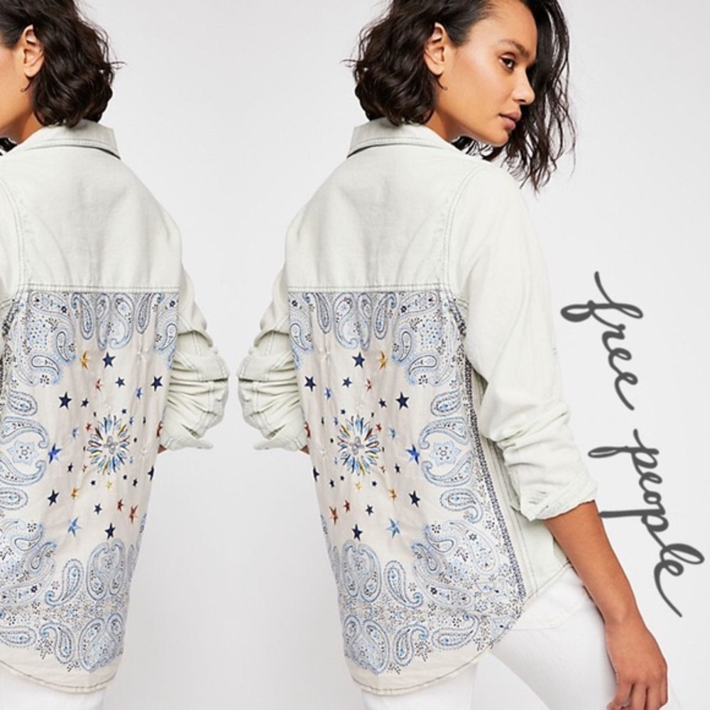 Free People Bandana Bandit Button Down